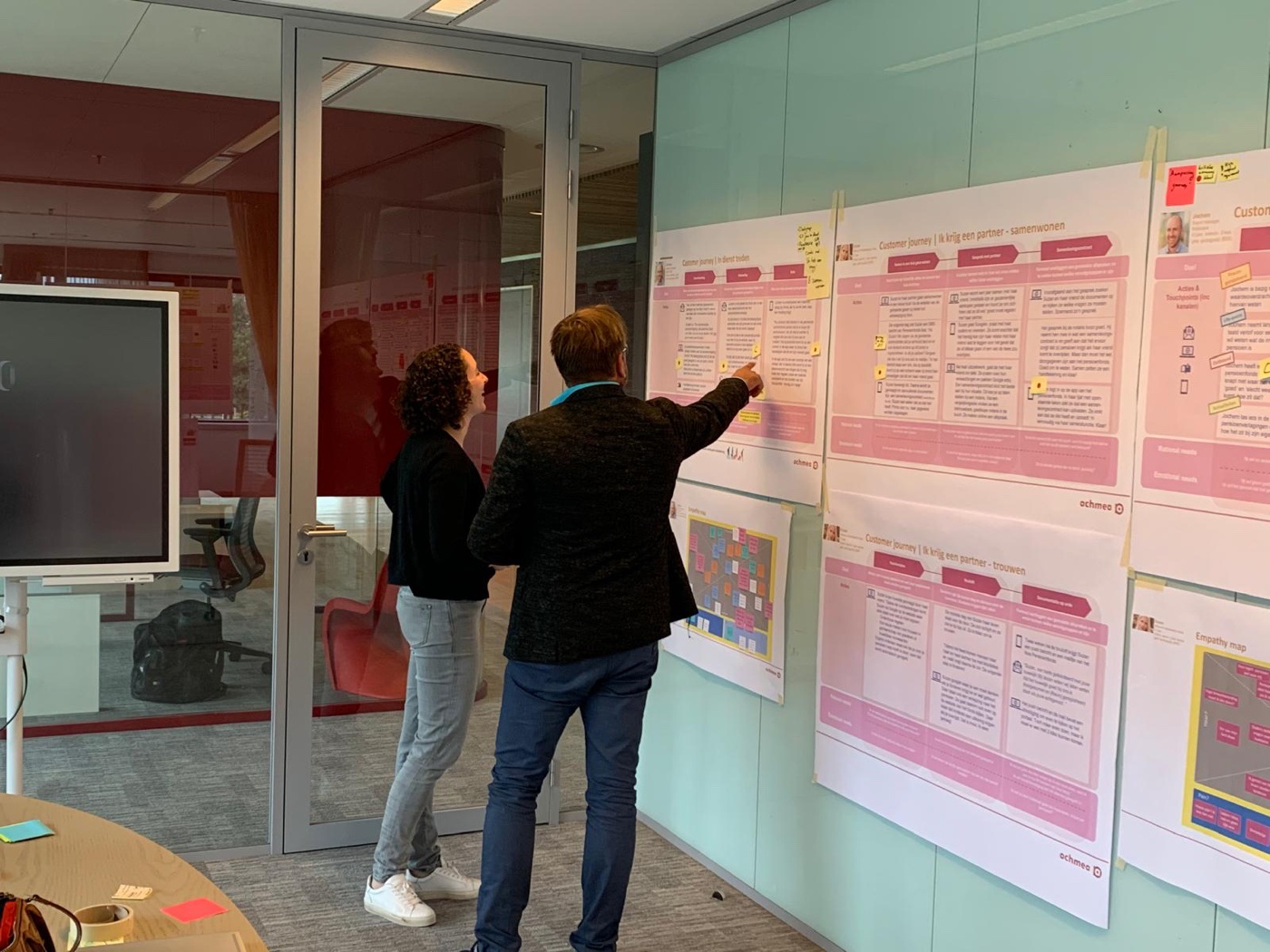Een werksessie met klantreizen en verschillende levensgebeurtenissen.